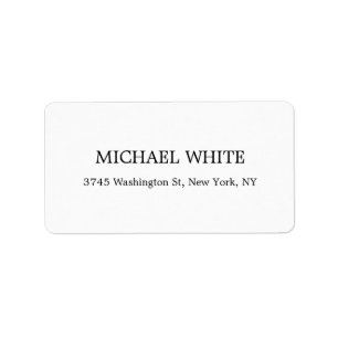 Plain Modern Black & White Minimalist Label