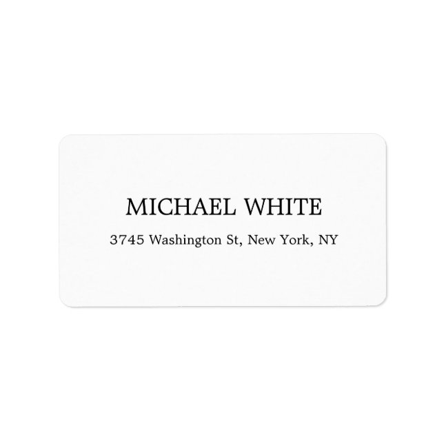 Plain Modern Black & White Minimalist Label (Front)
