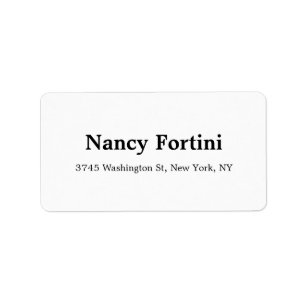 Plain Modern Black & White Minimalist Label