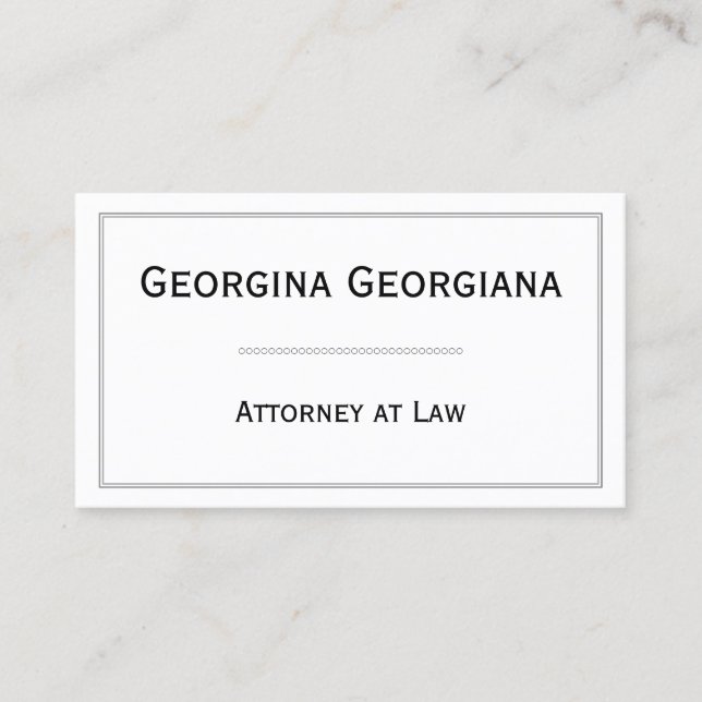 Plain, Modern & Elegant With Line Border Business Card (Front)