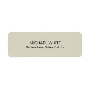 Plain Modern Minimalist Elegant Customised Return Address Label