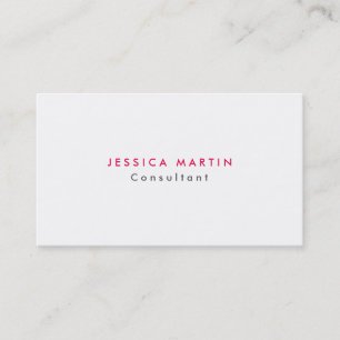 Plain Modern Minimalist Feminine Grey White Pink Business Card