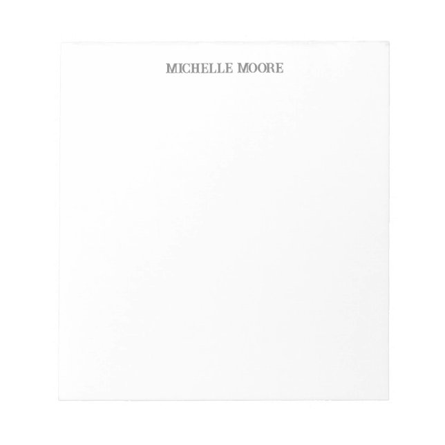 Plain Modern Minimalist Name Notepad (Front)