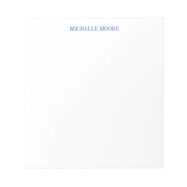 Plain Modern Minimalist Name Notepad (Front)