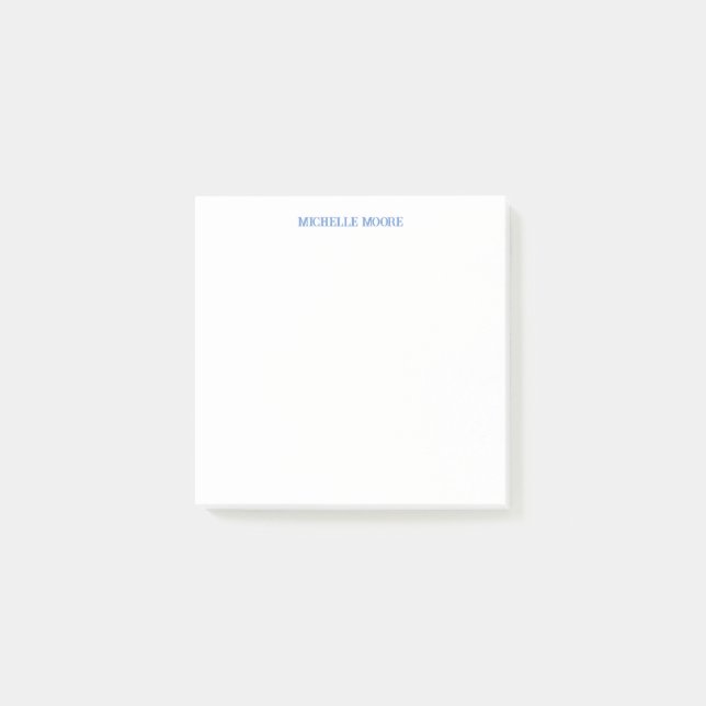 Plain Modern Minimalist Name Post-it Notes (Front)