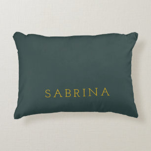 Plain Modern Minimalist Own Name Dusty Green Decorative Cushion