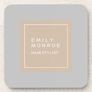 Plain Modern Minimalist Your Name Pastel Colour Coaster