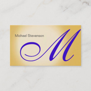 Plain Modern Monogram Business Card