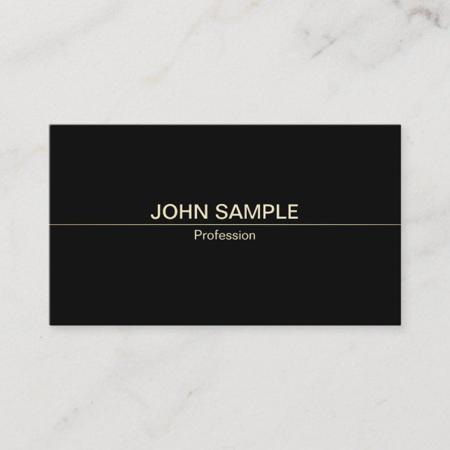 Plain Modern Professional Black Elegant Luxury Business Card (Front)