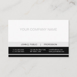 Plain Modern Professional Black White Grey Matte Business Card