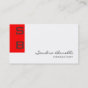Plain Modern Professional Monogram Business Card