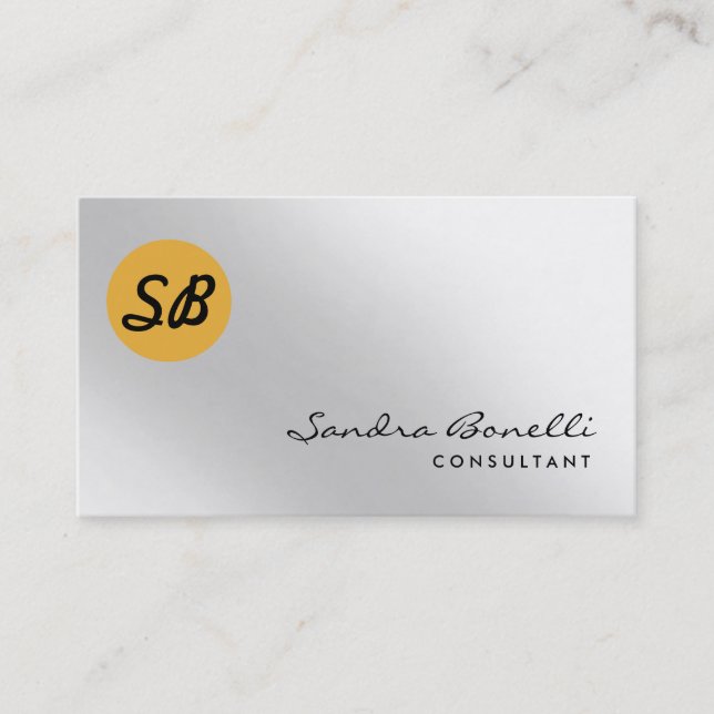Plain Modern Professional Monogram Business Card (Front)