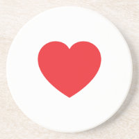 Plain Modern White Red Love Heart Graphic