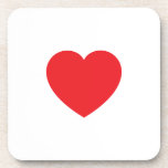 Plain Modern White Red Love Heart Graphic Coaster<br><div class="desc">Plain Minimalist Modern Designs. They're all simple,  attractive,  unique.</div>