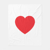Plain Modern White Red Love Heart Graphic