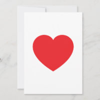 Plain Modern White Red Love Heart Graphic