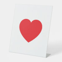 Plain Modern White Red Love Heart Graphic