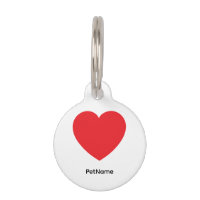 Plain Modern White Red Love Heart Graphic