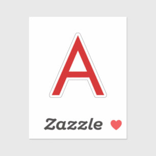 Plain Modern White Red Monogram Initial Letter