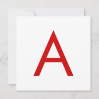 Plain Modern White Red Monogram Initial Letter