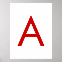 Plain Modern White Red Monogram Initial Letter