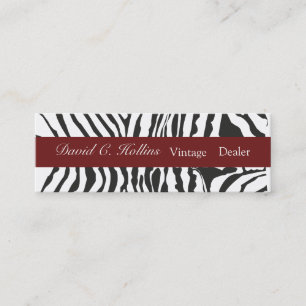 Plain Modern Zebra Mini Business Card