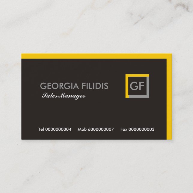 Plain Monogram Business Cards (Front)