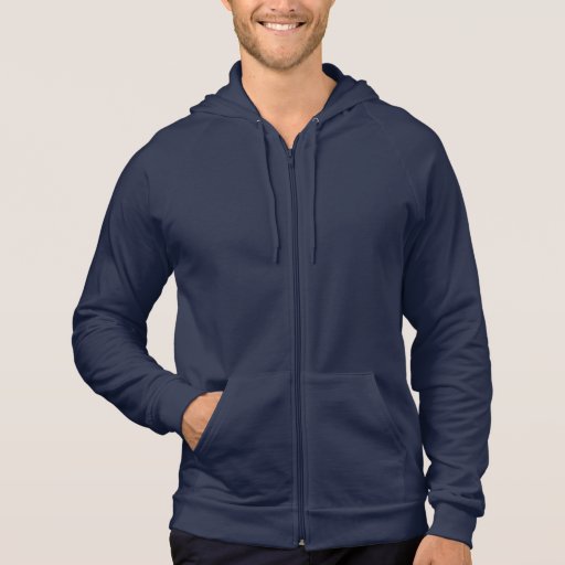 Plain navy blue fleece zip hoodie for men | Zazzle