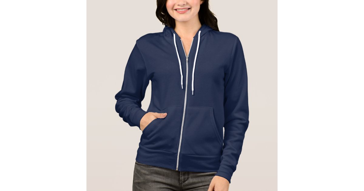 Plain navy blue hoodie fleece for women, ladies | Zazzle.com.au