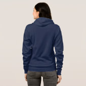 Plain navy blue hoodie fleece for women, ladies (Back Full)