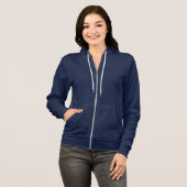 Plain navy blue hoodie fleece for women, ladies (Front Full)
