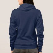 Plain navy blue hoodie fleece for women, ladies (Back)