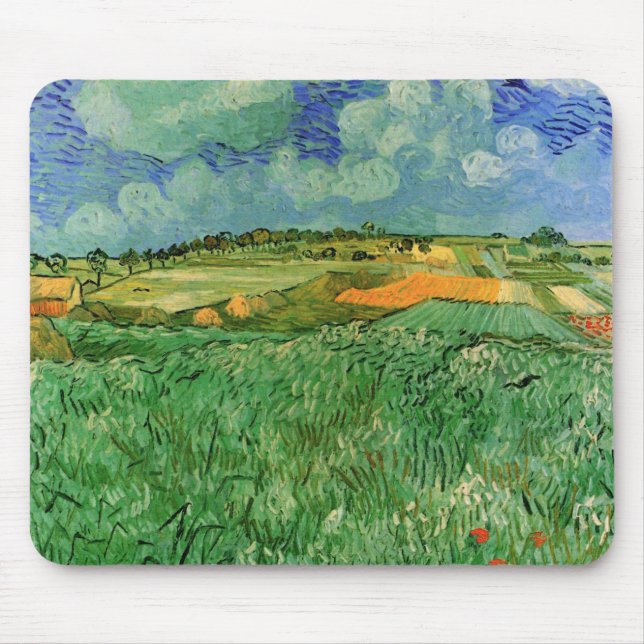 Plain Near Auvers by Vincent van Gogh Mouse Pad (Front)
