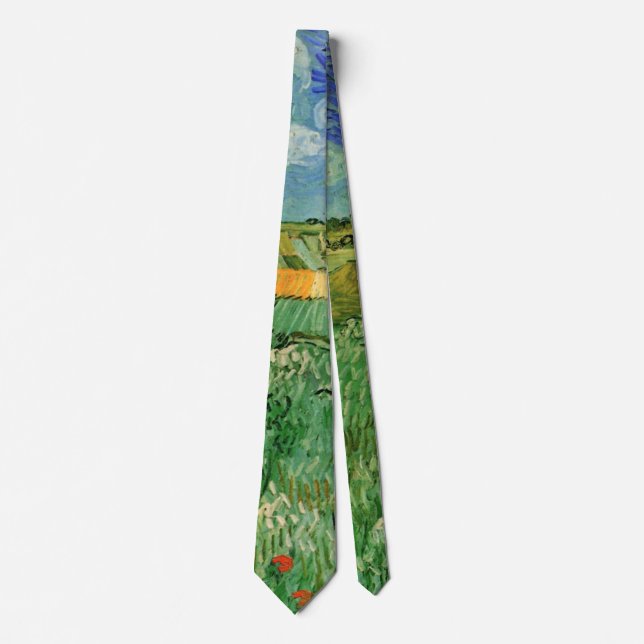 Plain Near Auvers by Vincent van Gogh Tie (Front)