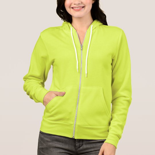 Plain neon yellow hoodie fleece for women, ladies | Zazzle.com.au