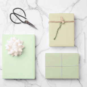 Plain Nyanza Pale Gin Green Shades 3 Tones Wrapping Paper Sheet