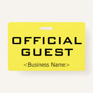 Plain "OFFICIAL GUEST" Badge ID Badge