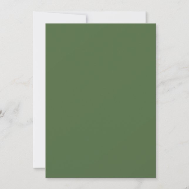 Plain Olive Green 5" x 7" Blank Wedding Invitation (Front)