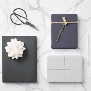 Plain Onyx Platinum Payne’s Grey Shades 3 Tones Wrapping Paper Sheet
