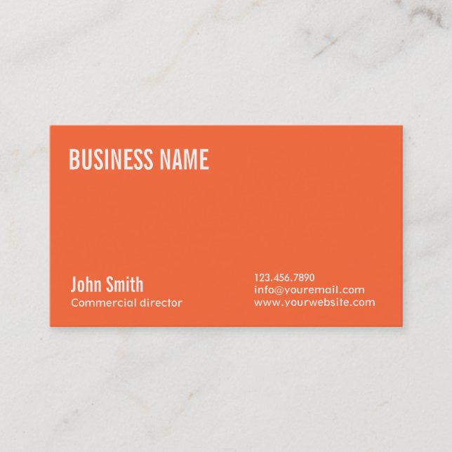 Plain Orange Commercial Director Business Card (Front)