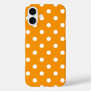 Plain Orange With Polka Dots iPhone 16 Plus Case