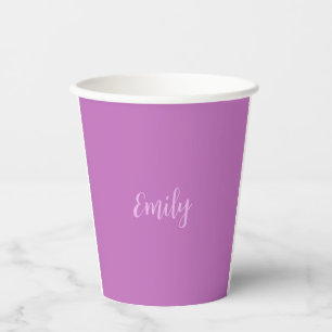 Plain Orchid & Lilac Modern Minimalist Paper Cups