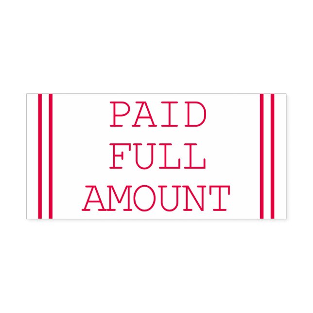 Plain "PAID FULL AMOUNT" Rubber Stamp (Design)