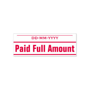 Plain "Paid Full Amount" Rubber Stamp