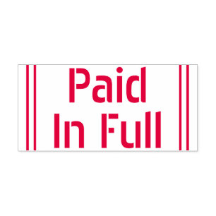 Plain "Paid In Full" Rubber Stamp