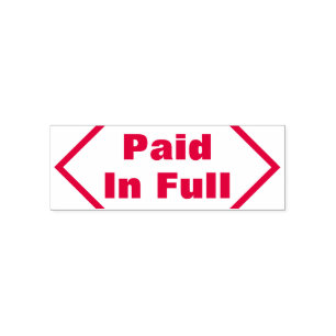 Plain "Paid In Full" Rubber Stamp
