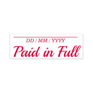 Plain "Paid in Full" Rubber Stamp