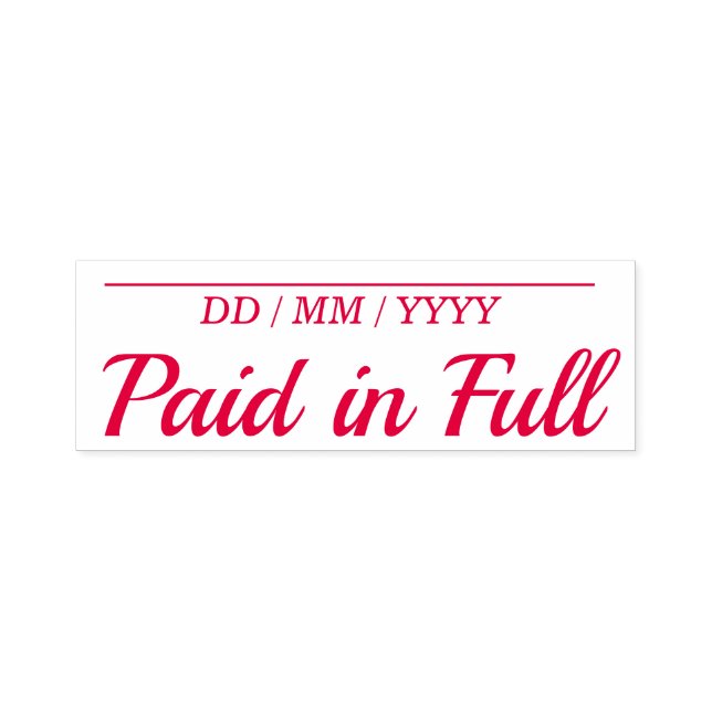 Plain "Paid in Full" Rubber Stamp (Design)