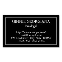 Plain Paralegal Magnetic Business Card