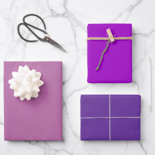 Plain Pearly Munsell Heart Purple Shades 3 Tones Wrapping Paper Sheet
